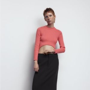 Zara Rounded Hem Knit Sweater M